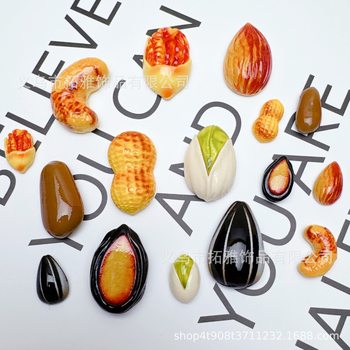 Imitation nut food play creative handmade diy cream resin accessories hole shoes buckle jewelry material wholesale