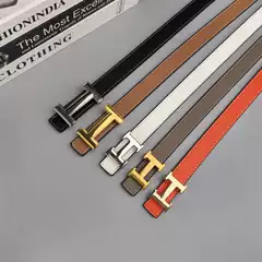 26 New Letter H Buckle Belts for Pairing with Coats, Dresses, Jeans, Genuine Leather, Double-Sided Usable Belt for Women