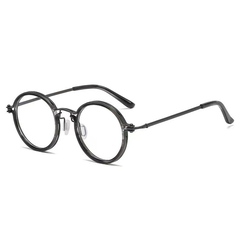 Cross-Border New Style Sweep Thunder Storm Same Style Round Frame Glasses Frame with High Myopia Anti-Blue Light Flat Mirror Fashion Glasses