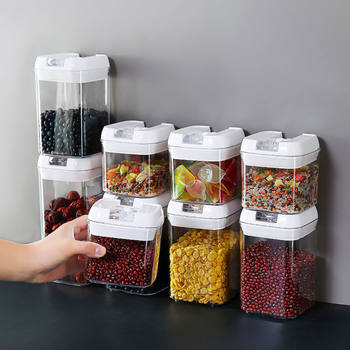 Sealed Jar Snap-Type Plastic Transparent Milk Powder Food Storage Kitchen Storage Box Grain Storage Sealed Jar