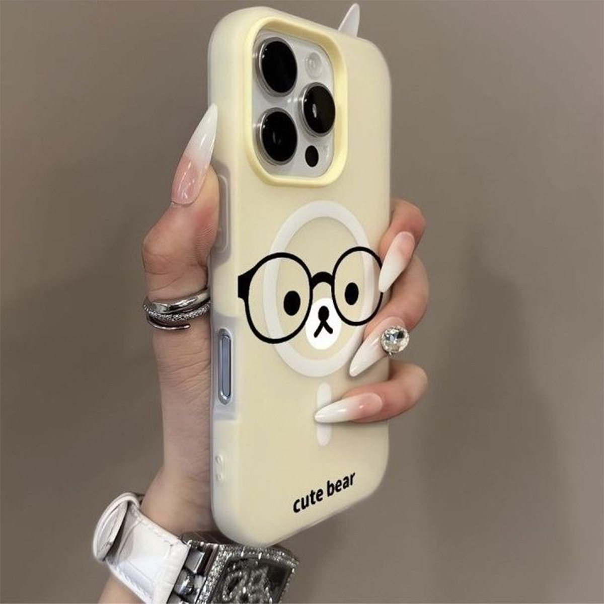 Magnetic Jelly Two-In-One Mobile Phone Case Magsafe All-Inclusive Apple Phone Case Summer High-End Painted 16Pm Case