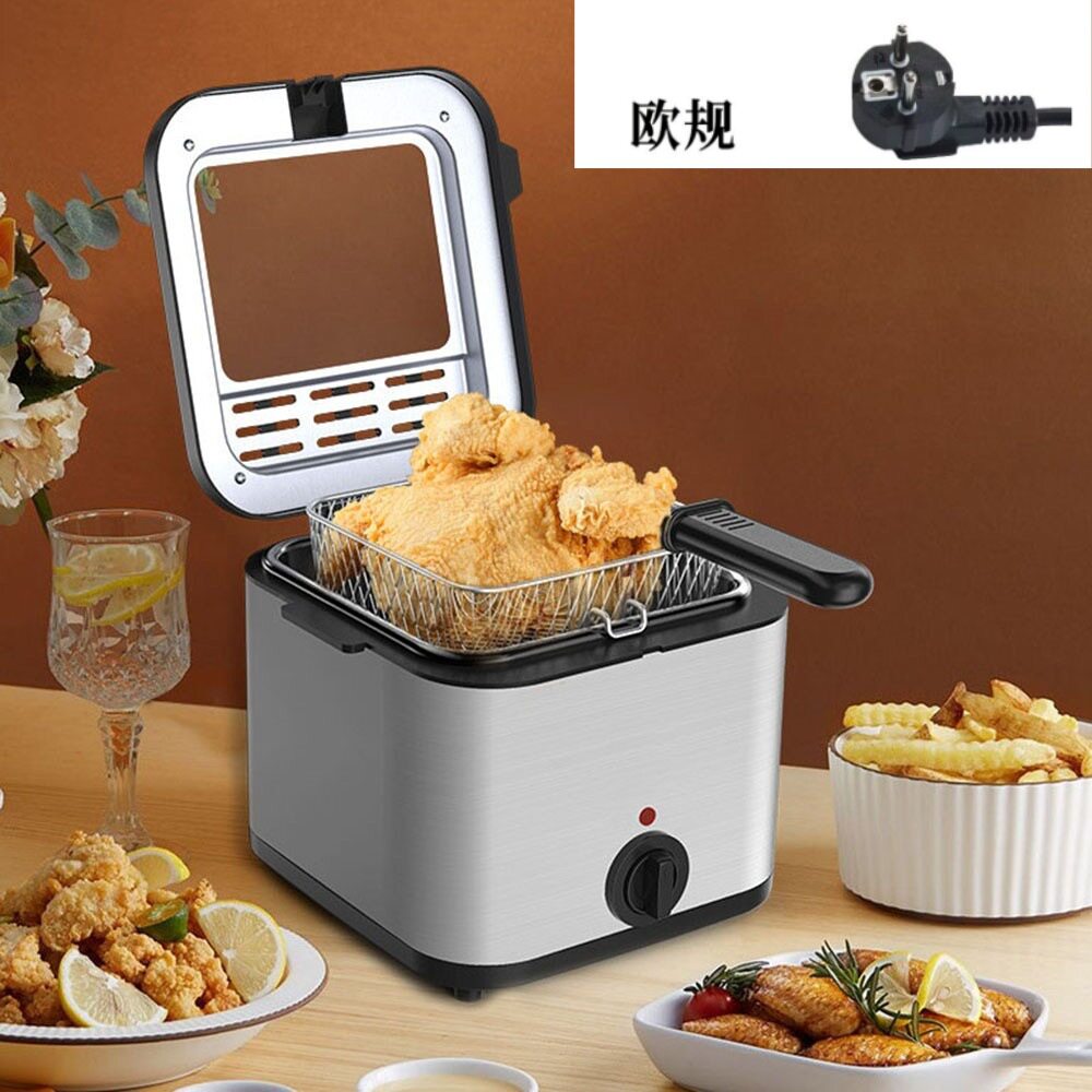 跨境电炸锅家用多功能智能家用滤油电炸炉小型薯条油条炸机油炸锅