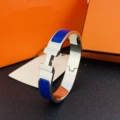 Size 17 wide version 12mm silver + dark blue bracelet with logo h