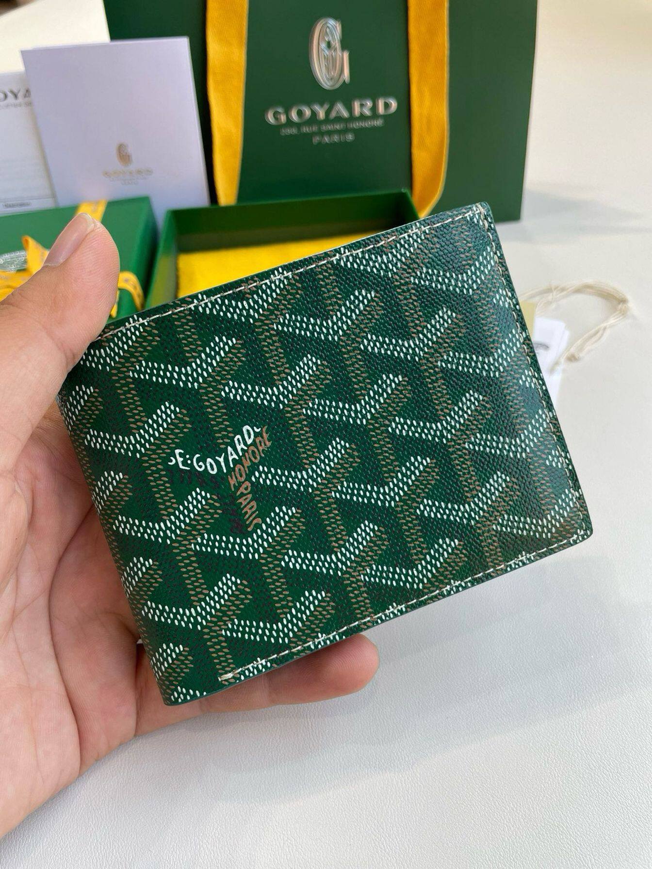 Goya goyard wallet printed short folding card holder genuine leather card holder business card holder coin purse unisex bag