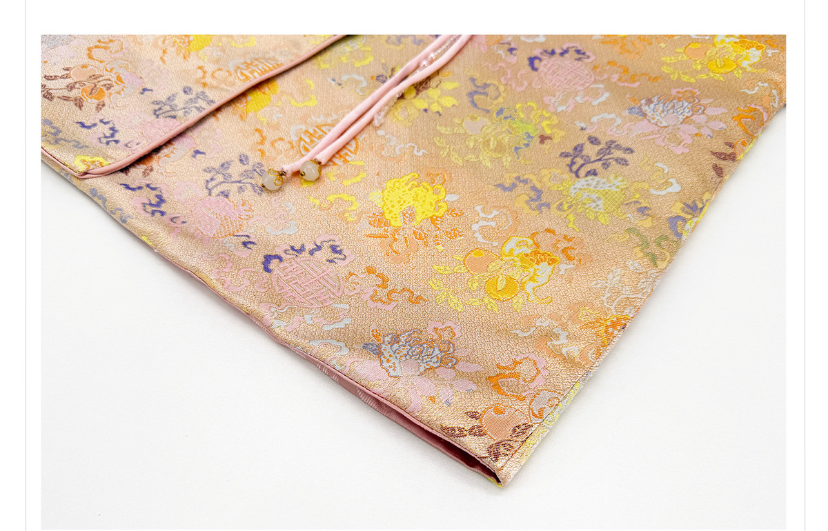 Bộ đôi áo khoác dệt jacquard hai mặt cài khuy kèm váy hai dây ren satin dài — Áo khoác dệt jacquard (giao hàng trong 7 ngày), Váy hai dây (giao hàng trong 7 ngày)