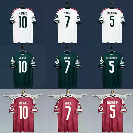 2627 Real Madrid Home and Away Number 5 Bellingham, Number 7 Vinicius, Number 10 Mbappe Football Jersey