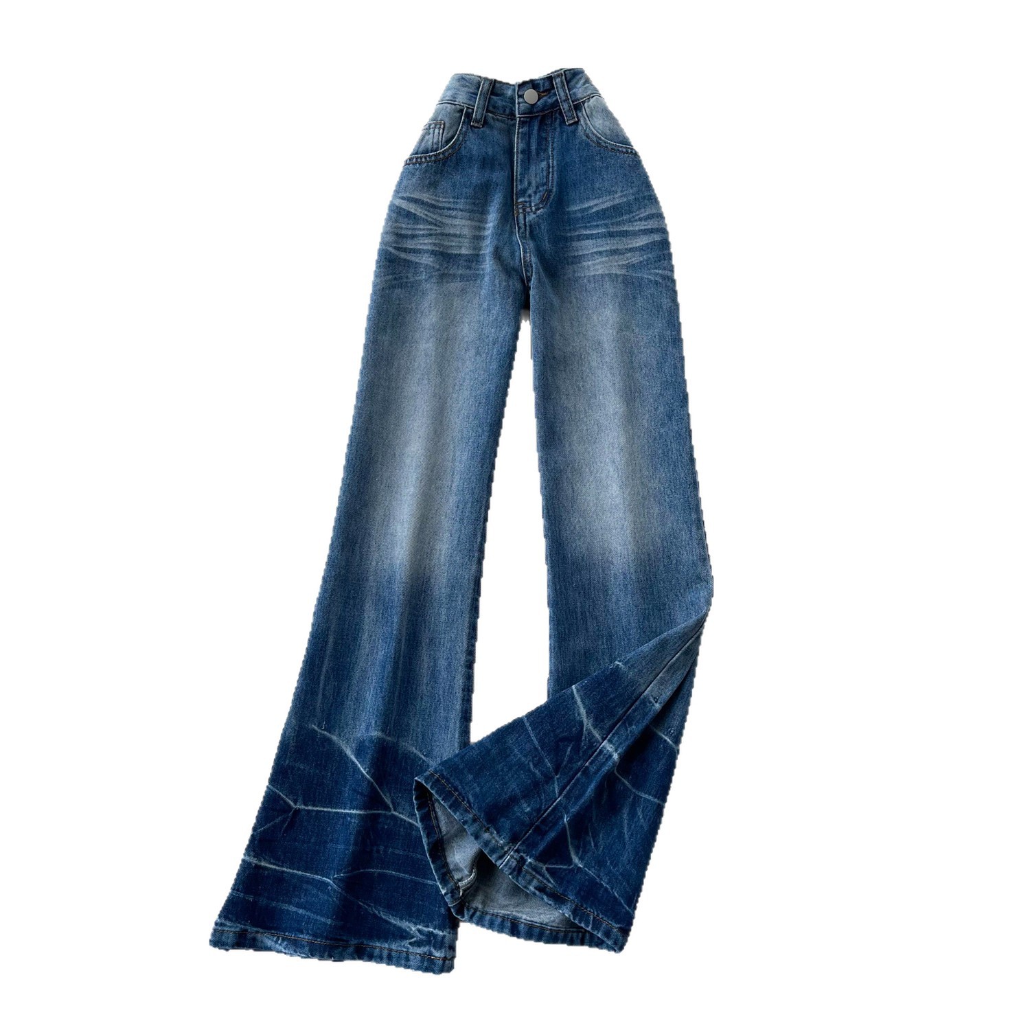High Waisted Wide Leg Jeans for Women Vintage American Style Loose Fit Flared Hem Summer Fashion Wholesale Available
