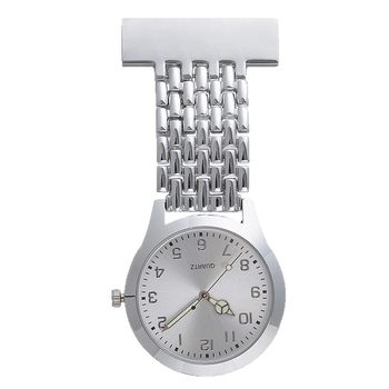 Nurse watch metal wide chain men's pocket watch waterproof simple pocket digital wall watch large dial chest watch female medical watch