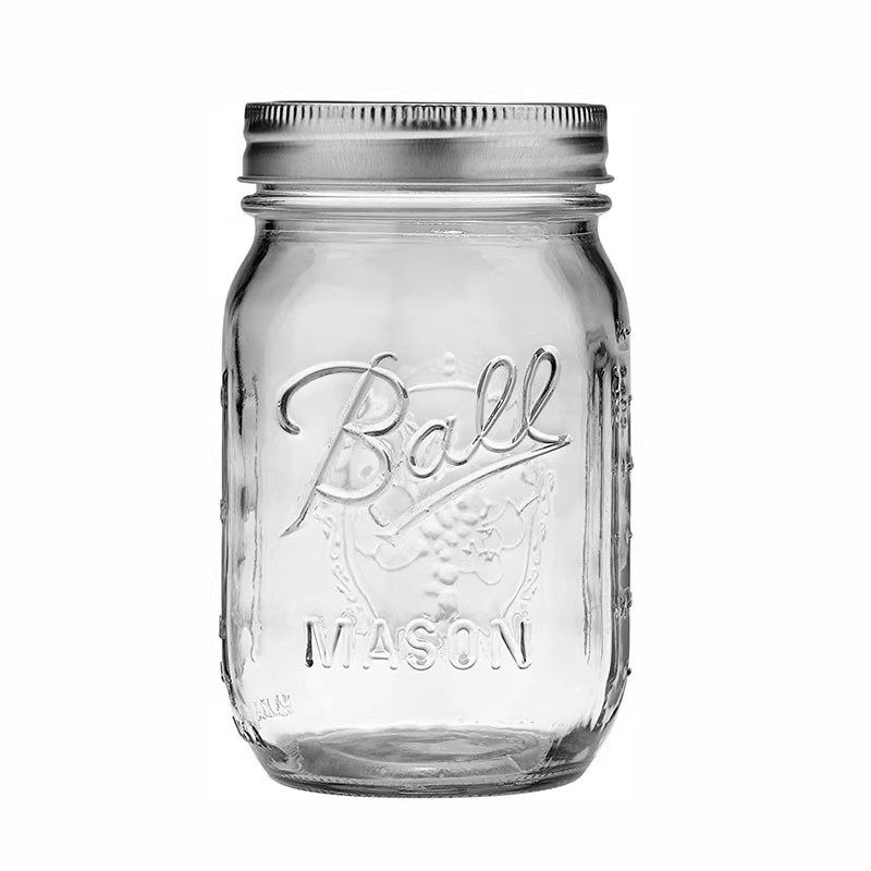 American glass mason jar glass sealed jar bucket grass bottle tea jar storage jar snack Jam bottle jar breakfast cup