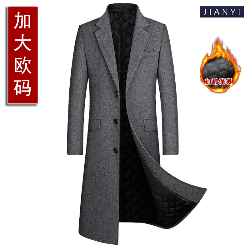 ขนาดยุโรปบวกรุ่นข้ามพรมแดนเสื้อขนสัตว์เสื้อคลุมสูทยาวถึงเข่า...