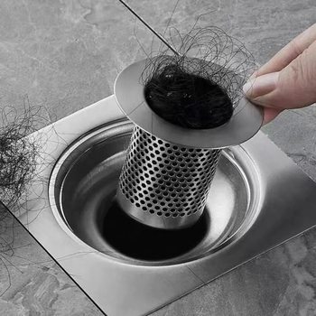Toilet Bathroom Hair Garbage Sewer Sink Floor Drain Stainless Steel Filter Mesh Insect-proof Anti-blocking Cover Plug Artifact