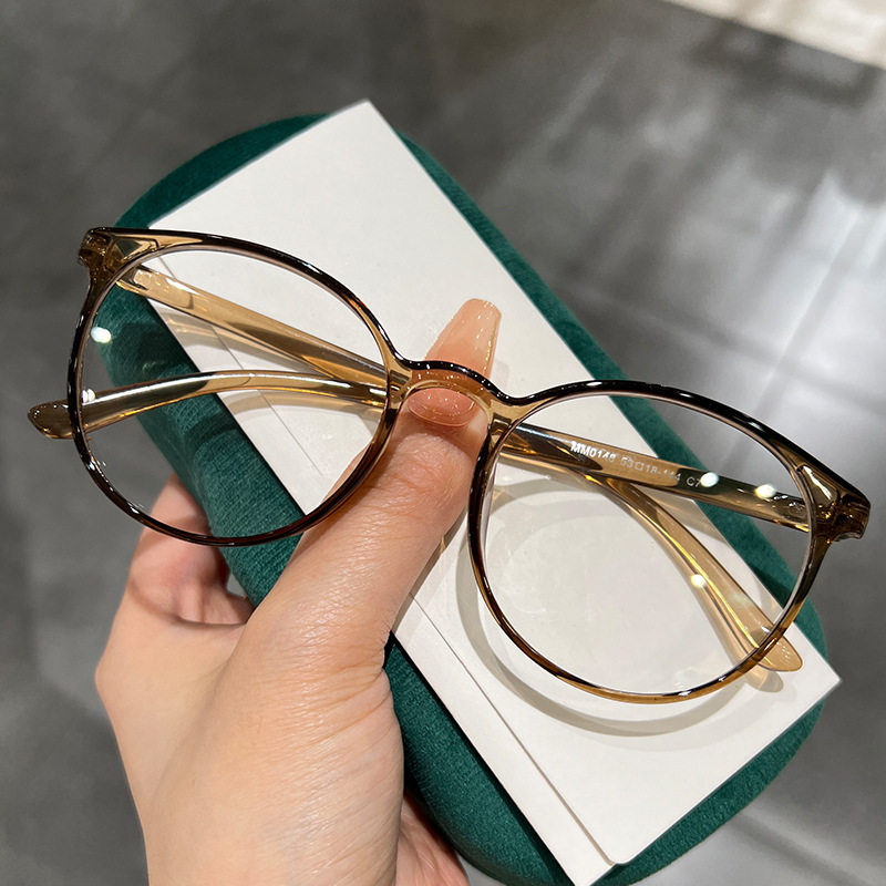 Artistic without makeup mirror frame transparent ultra-light TR90 anti-blue light glasses can be equipped with myopia degree fashion all-match women's fashion