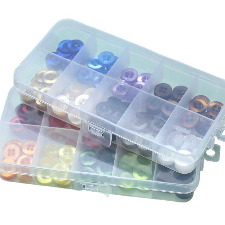 Four-Eye Colorfulful Thin Edge Resin Buttons Baby Clothing Shirt Bread Buttons Kindergarten Handmade DIY Buttons