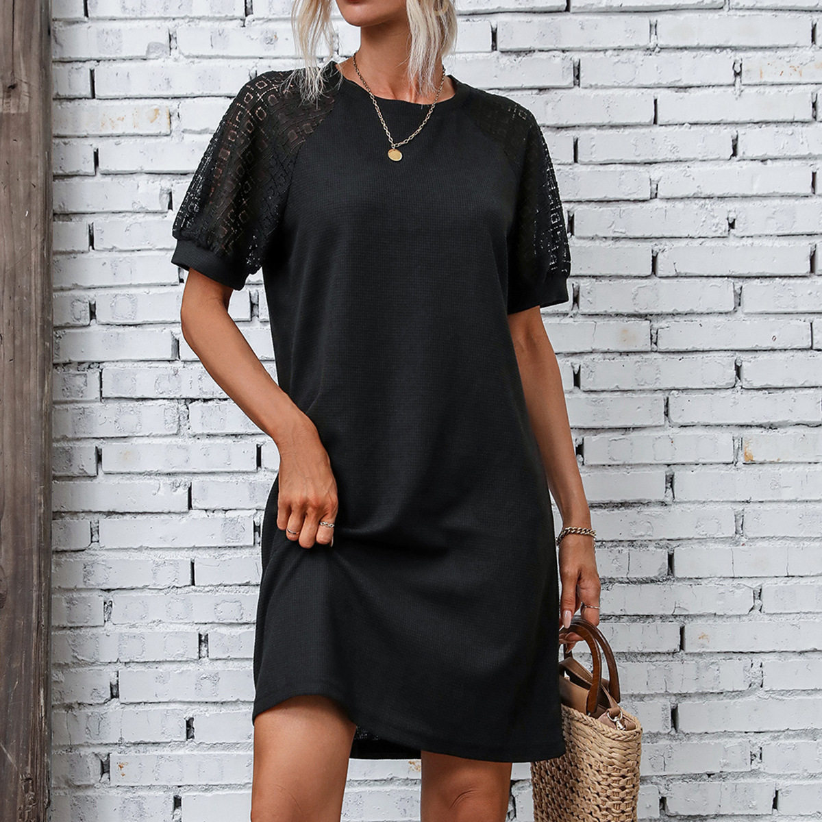 Casual Solid Color Dress Versatile Style Comfortable Fit Perfect for Everyday Wear Wholesale Available