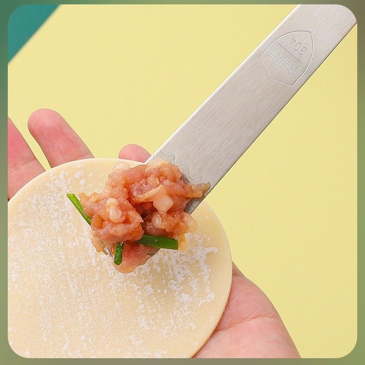 Stainless Steel Filling Stick, Dumpling Making Tool, Good Stuff for Mixing Fillings, Wonton Buns, Meat Filling Shovel, Kitchen Filling Mixing Flat Spoon