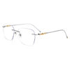 Baishifen 1910Ti Retro Pure Titanium Rimless Glasses Frame Anti-Blue Light Can Be Equipped with Prescription Myopia Glasses Men's Frames