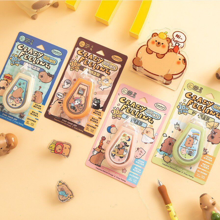 Fangdao Crazy Capybara Series Correction Tape Large Capacity Cartoon Easy-To-Use Student Correction and Error Correction Special Stationery