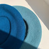 Blue Series Ishihara Limei same style beret women's autumn and winter wool beret British retro peacock blue painter hat