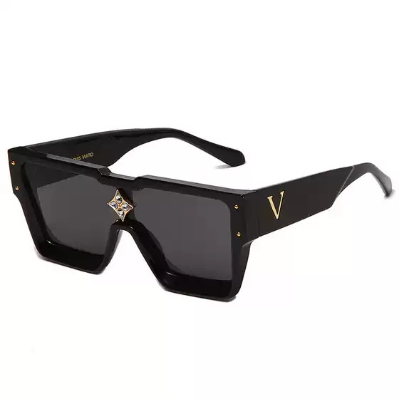Sunglasses men's and women's square luxury brand big brand sunglasses European and American cross-border wholesale Four Leaf Clover Sunglasses