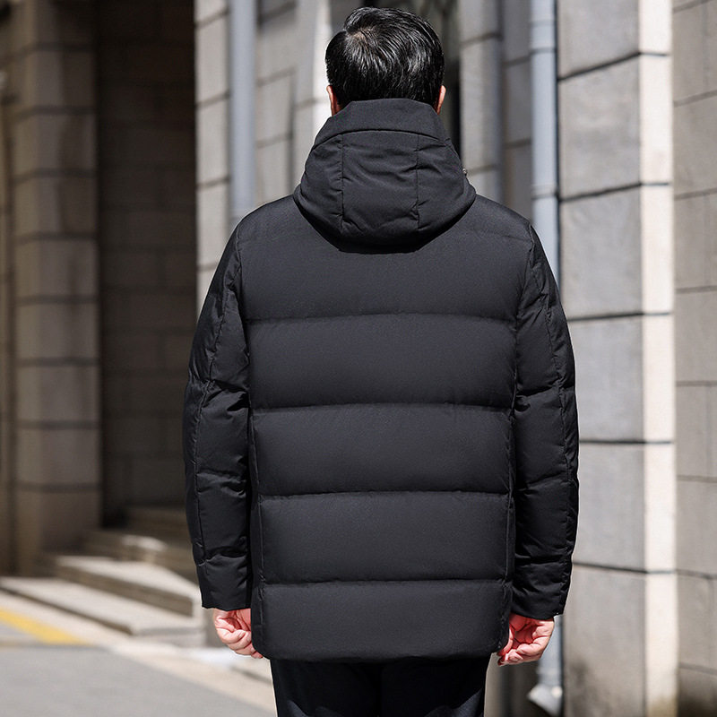 2023 down jacket men's short winter fashion hooded winter New thickened warm middle-aged and elderly outside suit