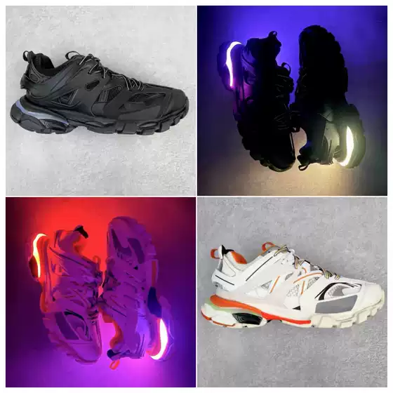 Foreign Trade Pure Original Paris Third Generation 3.0 Dad Shoes with Lights for Men and Women, Thick-Soled Versatile Couple Style Led Light Shoes