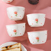 Ins Style Tulip Rice Bowl High-Value Ceramic Small Bowl Household Tableware Commercial Underglaze Color Ceramic Bowl Set