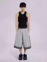 Cross-Border 2025 Summer Terry Spray Color Casual Shorts Men's Loose American Sports Pants European and American Running Cropped Pants Trendy
