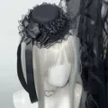 Ribbon Hat Hair Clip [Black] FS465-03