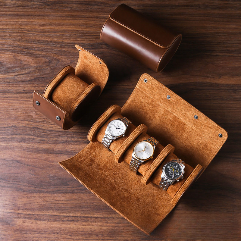 Watch Storage Box Portable Watch Box Pu Three-Position Watch Box Dust-Proof and Drop-Proof Mechanical Travel Watch Bag Ready-Made Gift Box