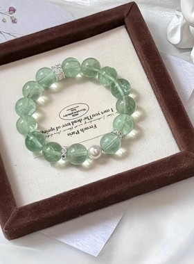 天然串珠萤石水晶小众设计