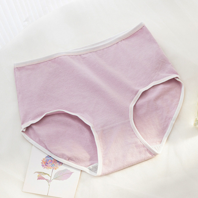 【纯棉】女士全棉档高腰内裤女马卡龙色系简约中高腰少女三角裤头