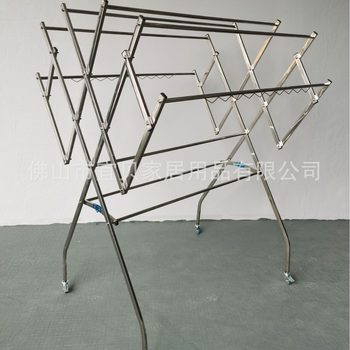 Yili Stainless Steel Outdoor Courtyard Balcony Mobile Foldableing Large Umbrella Type W-Shaped Clothes Drying Rack Clothes Dryi