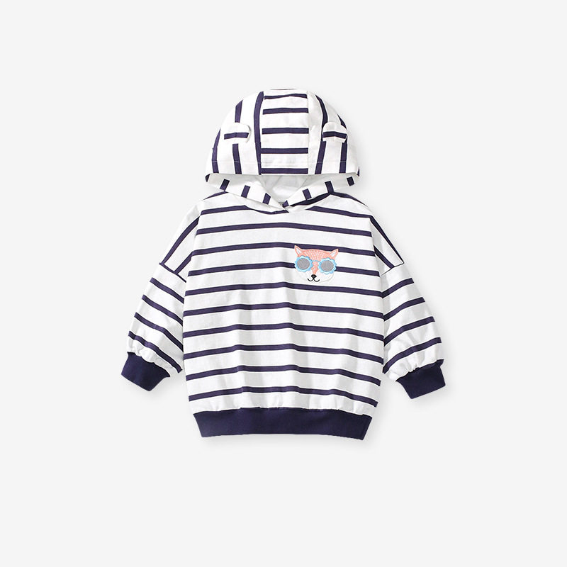 Autumn Long-sleeve Girls' Set, Striped Hooded Kids' Outfit, Girls' 2-piece Set