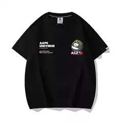 Trendy Brand Aape Short-sleeved T-shirt for Men and Women New Cotton Loose Couple Casual Round Neck Half-sleeved Ape Head All-match Simple