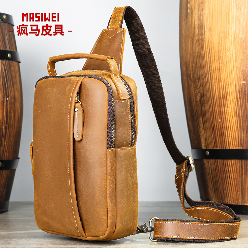 (Mới) Mã A2709 Giá 1050K: Túi Đeo Vai Nam Gutdbu Cao 16Cm Phục Cổ Cổ Điển Túi Xách Ví Nam Chất Liệu Da Bò G03 16 Sản Phẩm Mới, (Miễn Phí Vận Chuyển Toàn Quốc).