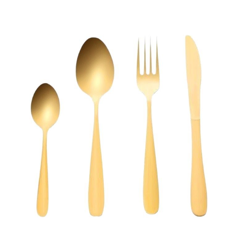Golden Knife, Fork and Spoon Cross-Border Stainless Steel Tableware Steak Soup Spoon Western Food Knife Table Fork Table Spoon Wedding Tableware