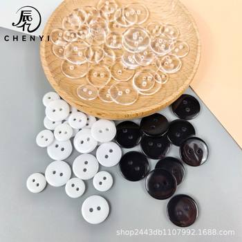 Button Coat Coat Coat Buckle Shirt All-match Small Pad Buckle Round Two-eye Bread Small Button Transparent Resin Button