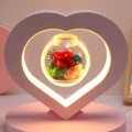 Rose lovers Red [suspension rotation + Romantic Night Light] heart-shaped gift box