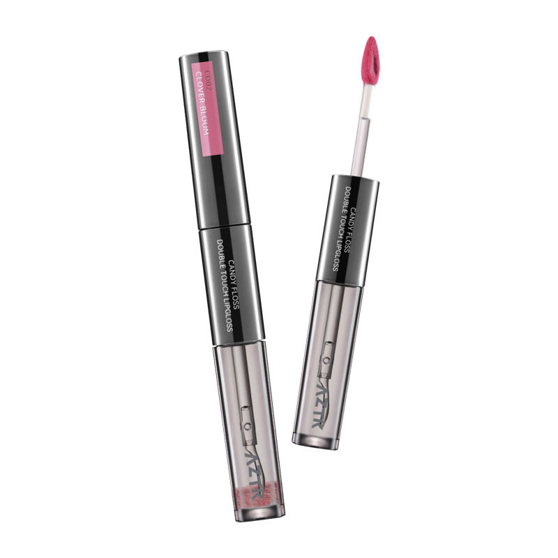 Aztk Lip Glaze Water Gloss Jelly Lip Glaze Lip Mud Non-Stick Cup Water Gloss Lip Glaze Mirror Double-Ended Lip Glaze Pure Desire Nude Color