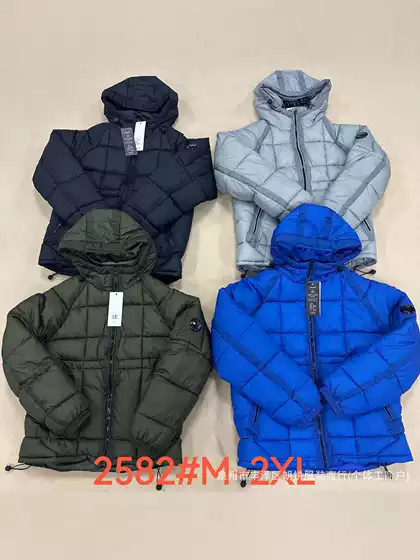 New Cross-Border Hooded Cotton Jacket for Men, Thickened for Warmth and Windproof, Winter Trendy Puffer Jacket, Fashionable Outdoor Wear for Men
