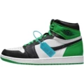 Aj1 high top-black green toe 3