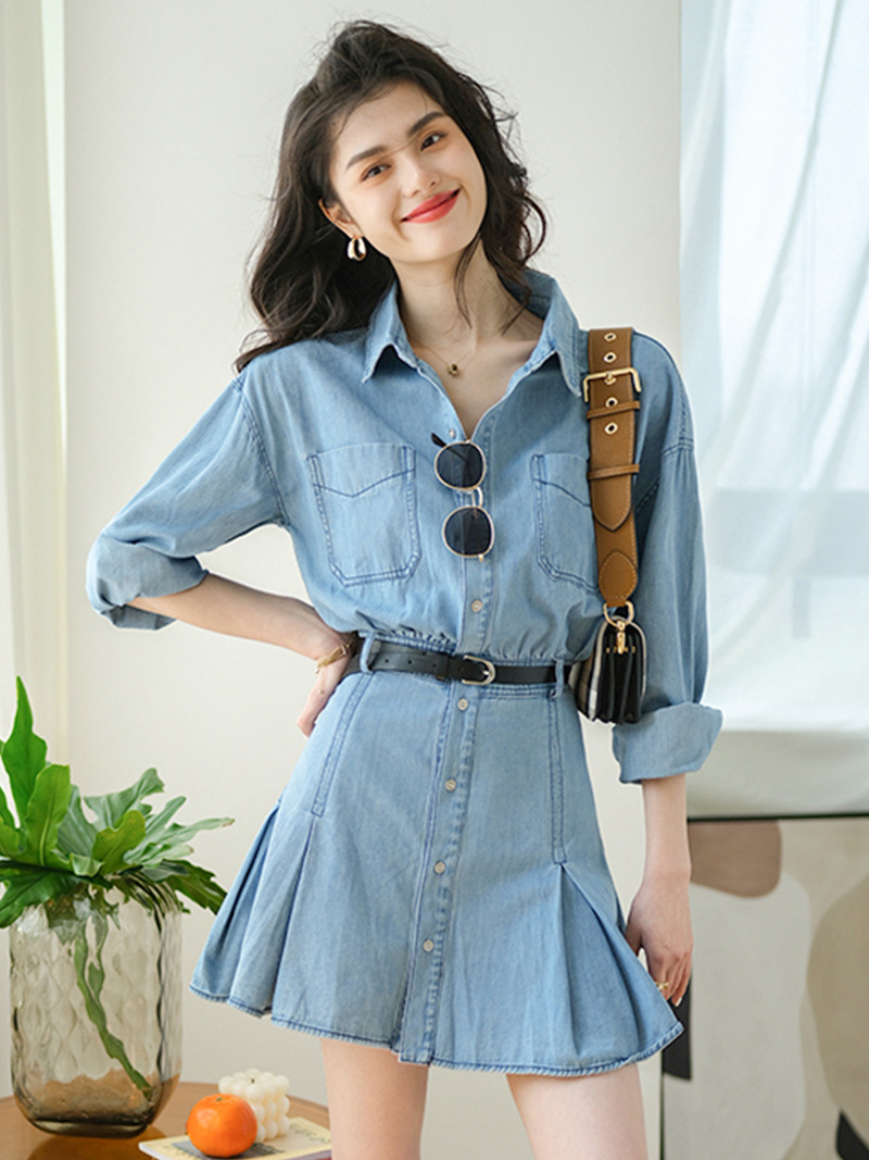 (Mới) Mã K7380 Giá 1380K: Váy Đầm Liền Thân Nữ Dotdc Hàng Mùa Xuân Thu Đông Phục Cổ Cổ Điển Thời Trang Nữ Chất Liệu Jean Bò G04 Sản Phẩm Mới, (Miễn Phí Vận Chuyển Toàn Quốc).