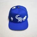 Ch cross leather patch - blue & white
