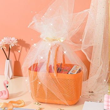 New hand gift basket shopping basket plastic storage basket fashion vegetable basket Bath Bath basket draining portable basket