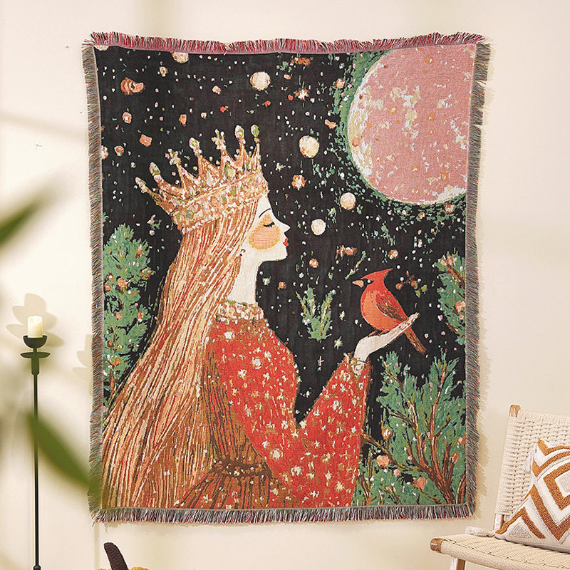 Queen Tapestry Multifunctional Throw Blanket Jacquard Thread Blanket Ins Style Throw Blanket Casual Blanket Air Conditioning Blanket Supports Factory Inspection