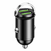 Car Phone Charger Fast Charging Head Mini Invisible Zinc Alloy Suitable for Apple and Android Flash Charging Fast Charging Black Technology