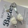 Natural Conch Shell Pearl Fork Bottle Opener Tableware Pasta Pearl Metal Stainless Steel Ocean Style Meal