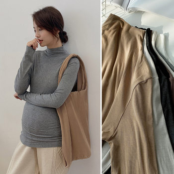 2022 maternity clothes spring, summer and autumn maternity top Korean style high elastic off-neck new maternity bottoming shirt top
