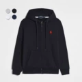 Zipper style, black with red label