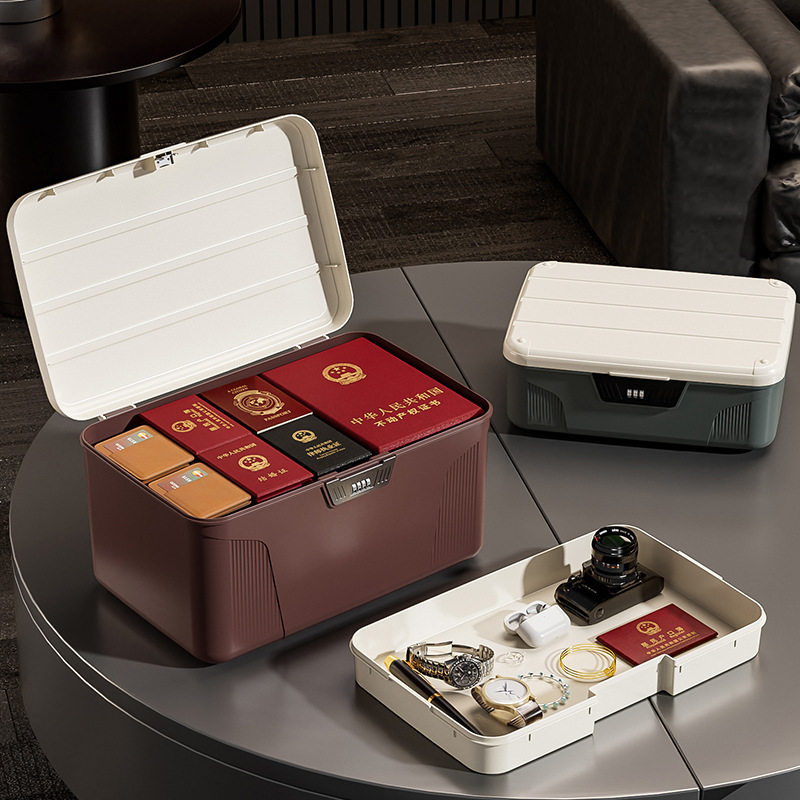 Password Storage Box, Valuables Plastic Storage Box, Privacy Document Storage Box with Lock, Car Home Storage Box